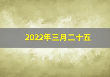 2022年三月二十五