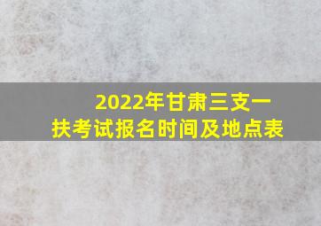 2022年甘肃三支一扶考试报名时间及地点表