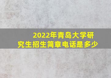 2022年青岛大学研究生招生简章电话是多少