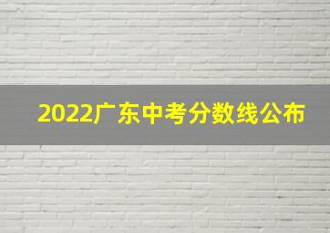 2022广东中考分数线公布