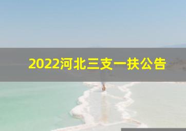 2022河北三支一扶公告