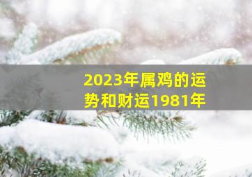 2023年属鸡的运势和财运1981年