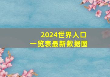 2024世界人口一览表最新数据图