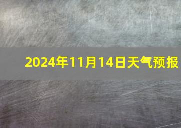 2024年11月14日天气预报