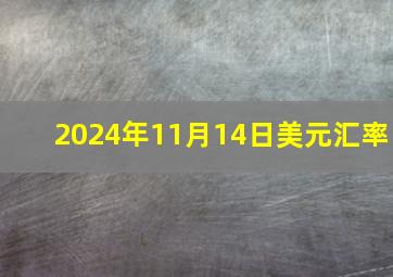 2024年11月14日美元汇率