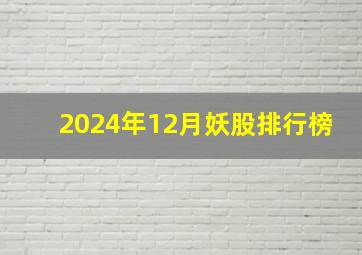 2024年12月妖股排行榜