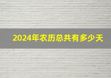 2024年农历总共有多少天