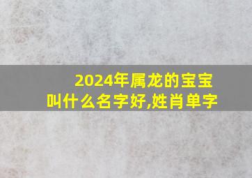 2024年属龙的宝宝叫什么名字好,姓肖单字