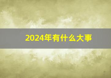 2024年有什么大事