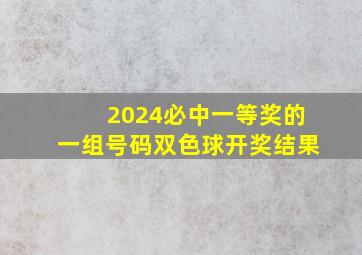 2024必中一等奖的一组号码双色球开奖结果