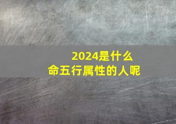 2024是什么命五行属性的人呢