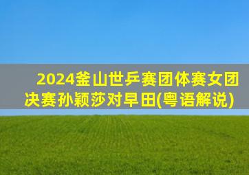 2024釜山世乒赛团体赛女团决赛孙颖莎对早田(粤语解说)