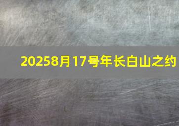 20258月17号年长白山之约