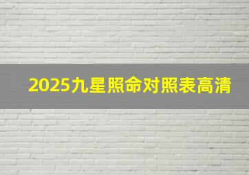 2025九星照命对照表高清