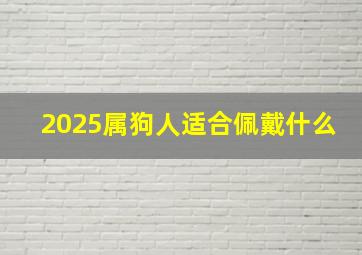 2025属狗人适合佩戴什么