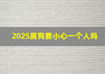 2025属狗要小心一个人吗