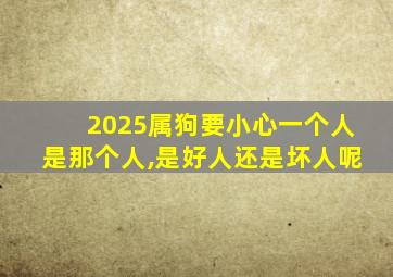 2025属狗要小心一个人是那个人,是好人还是坏人呢