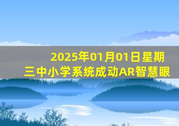 2025年01月01日星期三中小学系统成动AR智慧眼