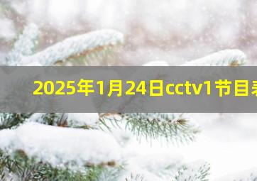 2025年1月24日cctv1节目表