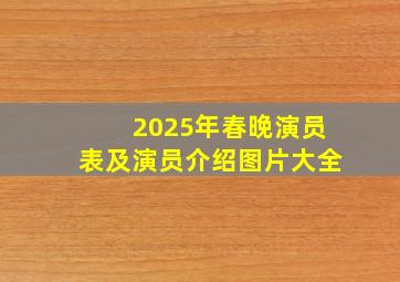 2025年春晚演员表及演员介绍图片大全