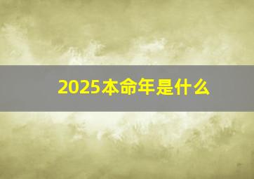 2025本命年是什么