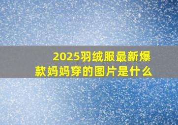 2025羽绒服最新爆款妈妈穿的图片是什么