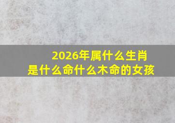 2026年属什么生肖是什么命什么木命的女孩