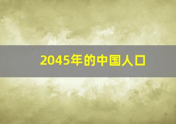 2045年的中国人口