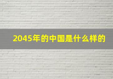 2045年的中国是什么样的