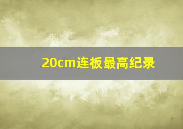 20cm连板最高纪录