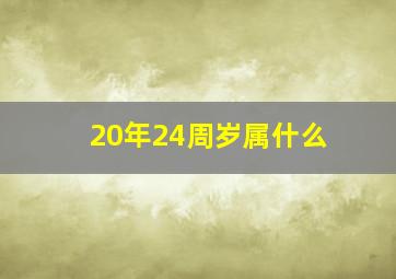 20年24周岁属什么