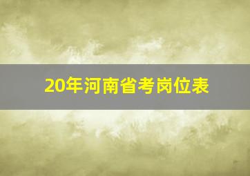 20年河南省考岗位表