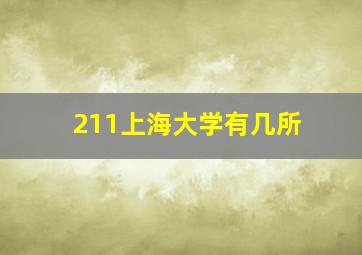 211上海大学有几所