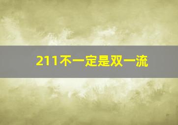 211不一定是双一流