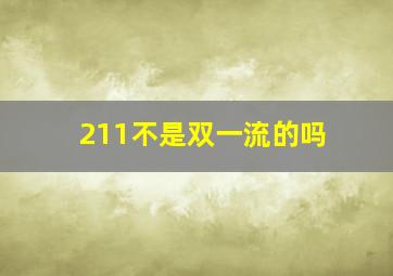 211不是双一流的吗