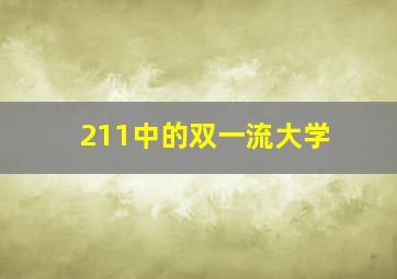 211中的双一流大学