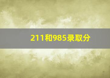 211和985录取分