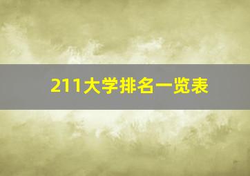 211大学排名一览表