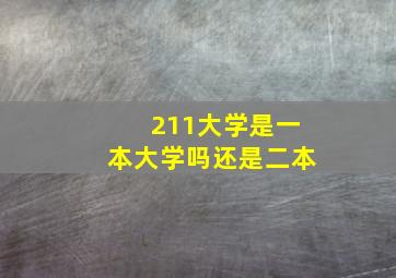 211大学是一本大学吗还是二本