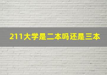 211大学是二本吗还是三本