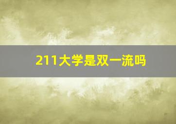 211大学是双一流吗