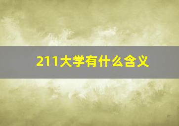 211大学有什么含义