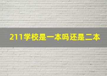 211学校是一本吗还是二本