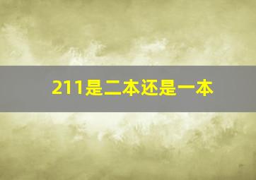 211是二本还是一本