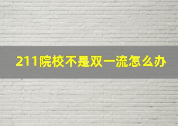 211院校不是双一流怎么办