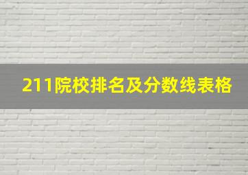 211院校排名及分数线表格