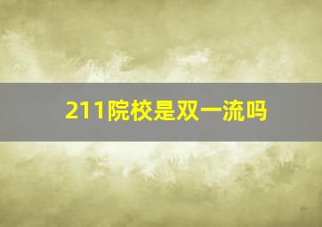 211院校是双一流吗