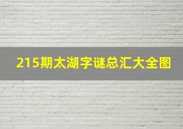 215期太湖字谜总汇大全图