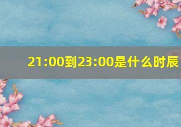 21:00到23:00是什么时辰