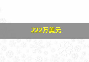 222万美元